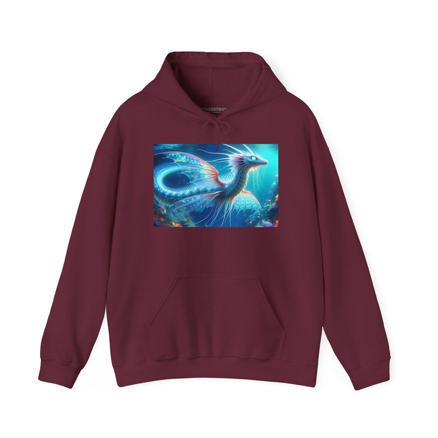 Bluza z kapturem | Unisex | Bluza dresowa z kapturem | Gruba mieszanka | Mitologia morska | Ryujin | Smok wodny