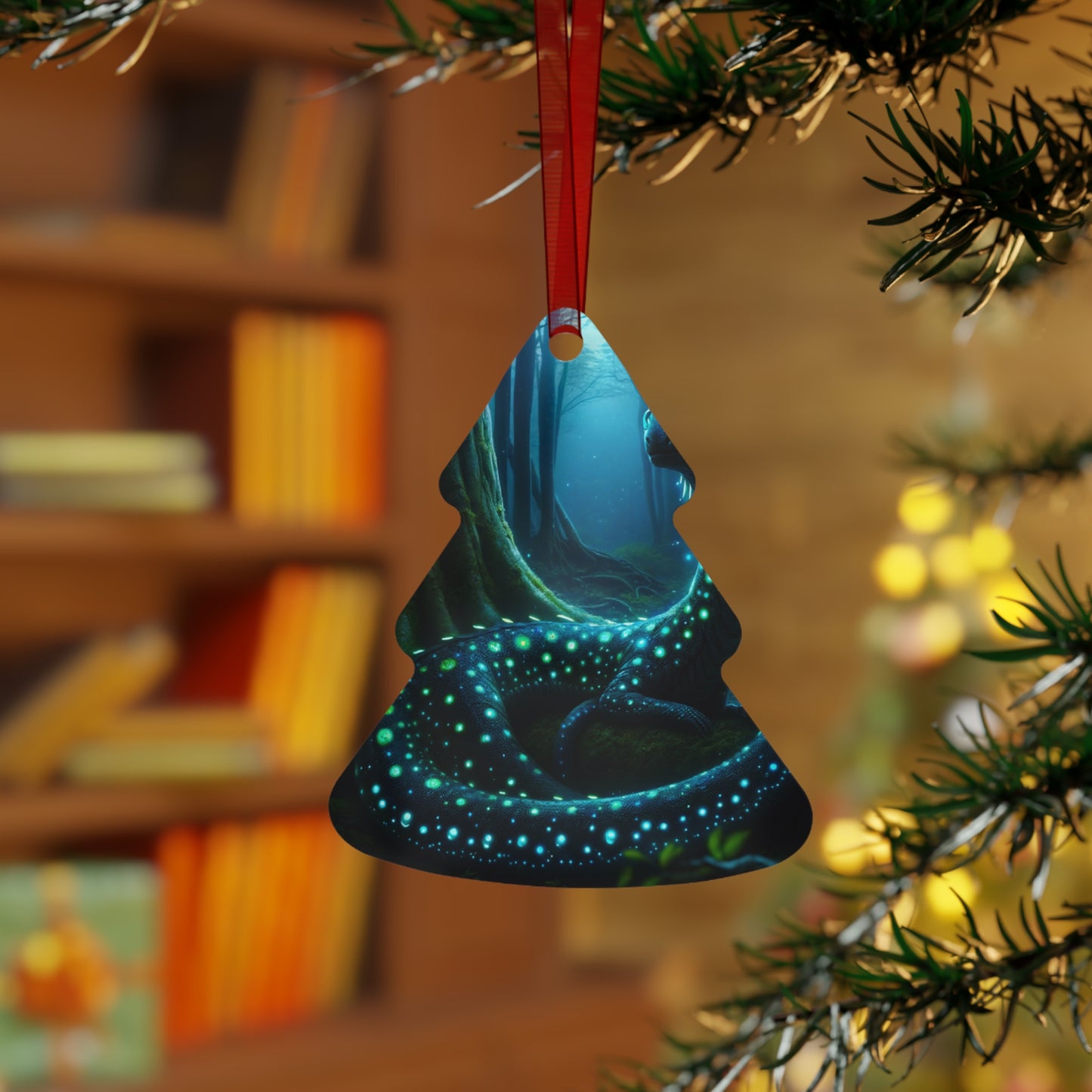 Ornamento | Metal | Fantasia Florestal | Dragão Luminoso