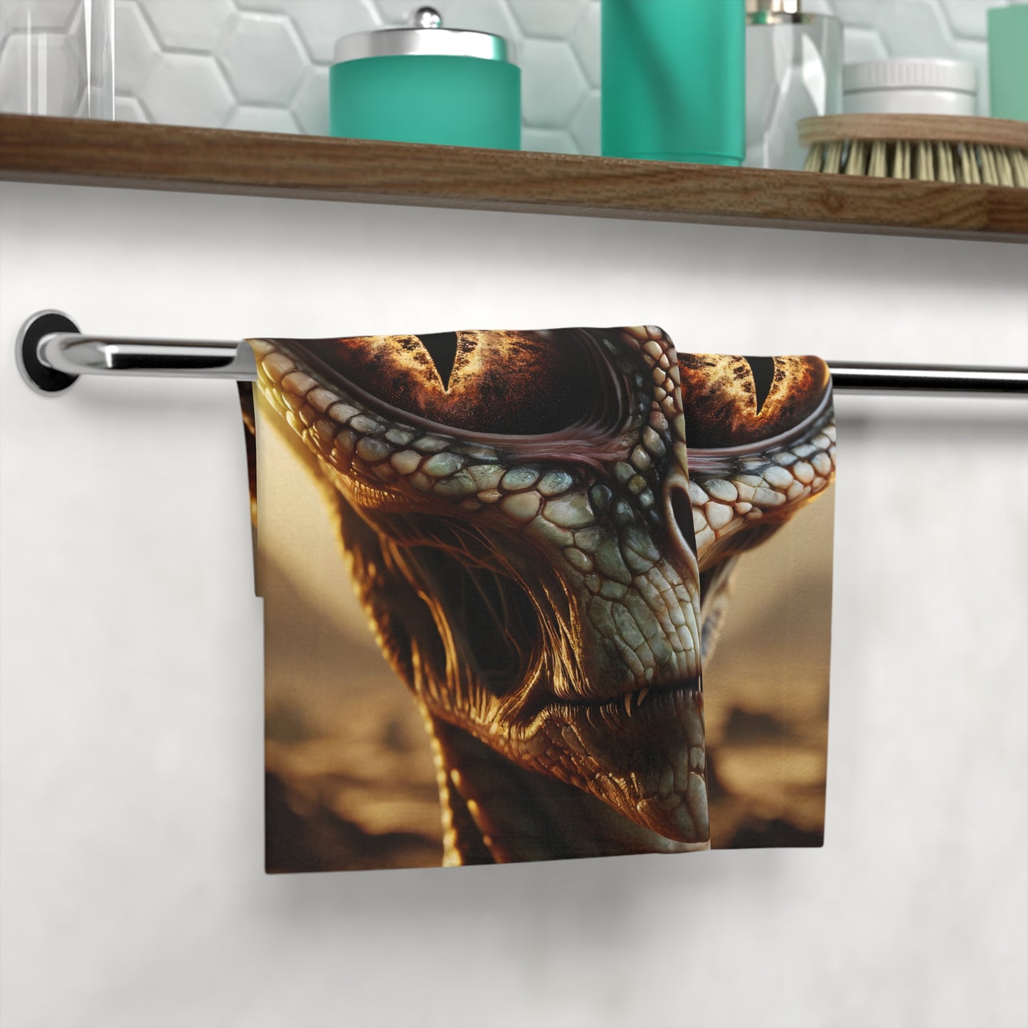 تولیہ | چہرے کا تولیہ | ریپٹیلین سائنس فکشن | ایلین چہرہ