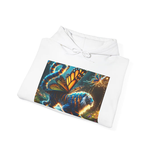 Kapüşonlu Sweatshirt | Unisex | Kapüşonlu Sweatshirt | Kalın Karışım | Mitolojik Fantezi | Kelebek Kaplan