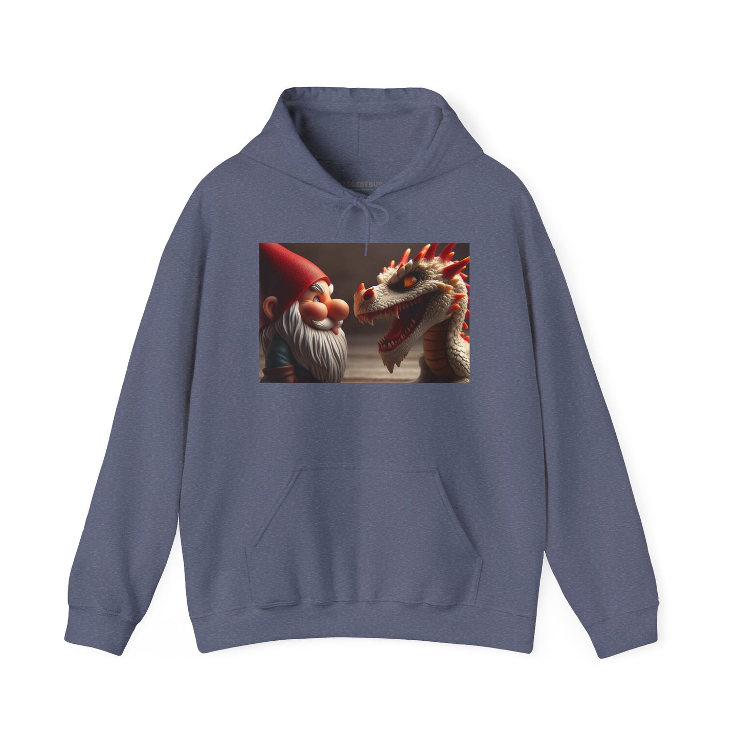 Bluza z kapturem | Unisex | Bluza dresowa z kapturem | Gruba mieszanka | Fantasy folklorystyczne | Gnom i Smok
