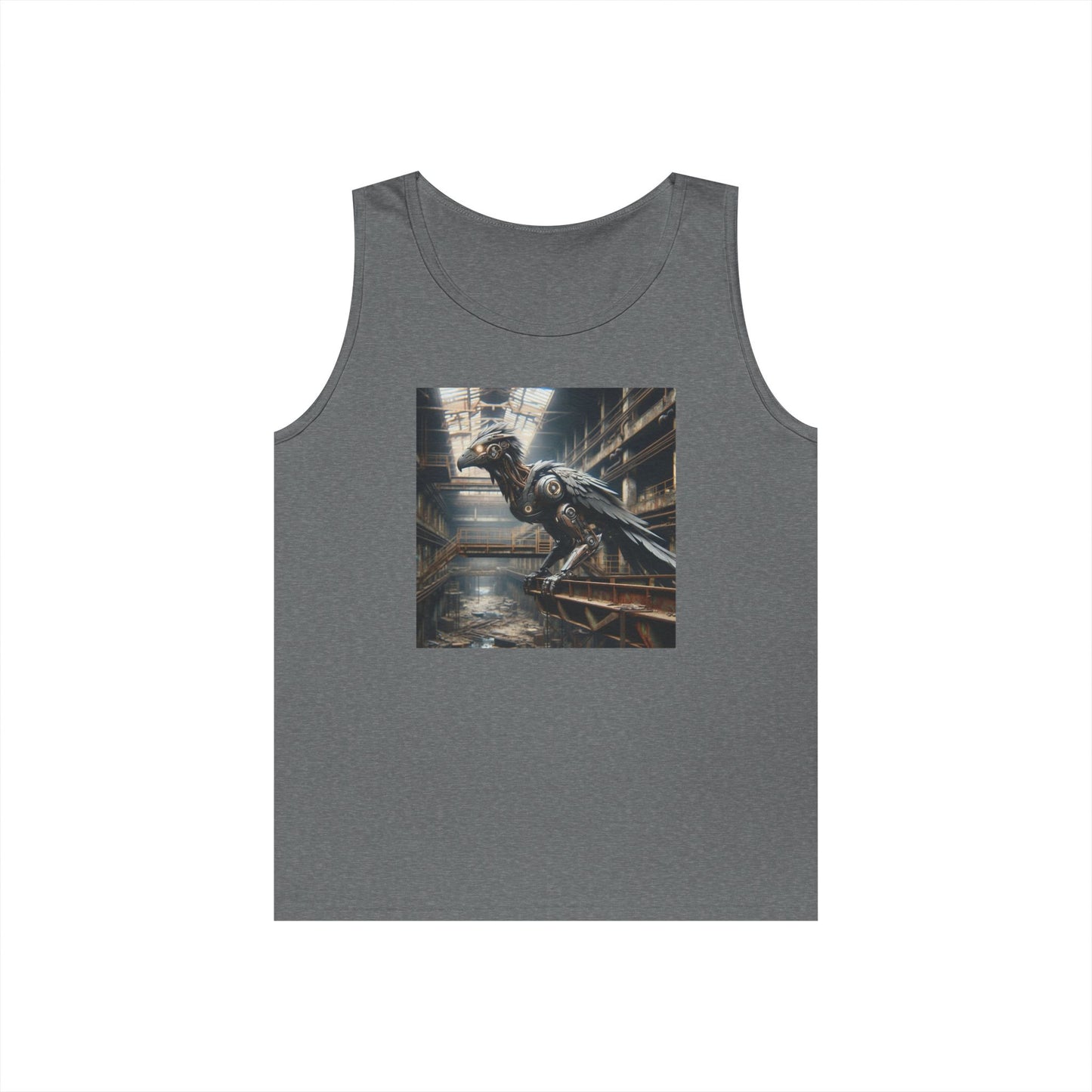 Camiseta de tirantes | Unisex | Algodón grueso | Steampunk Distópico | Cuervo Mecánico
