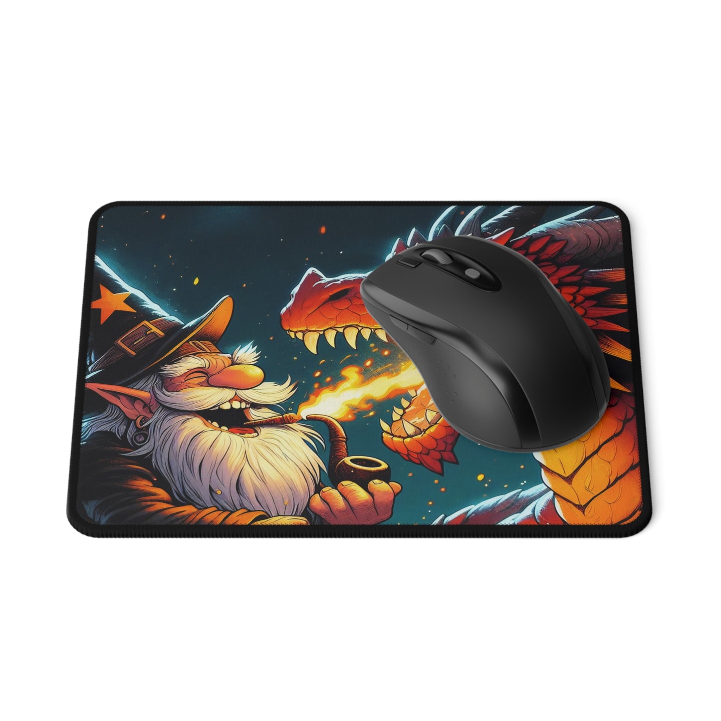 لوحة ماوس | خيال الساحر والتنين | مواجهة سحرية