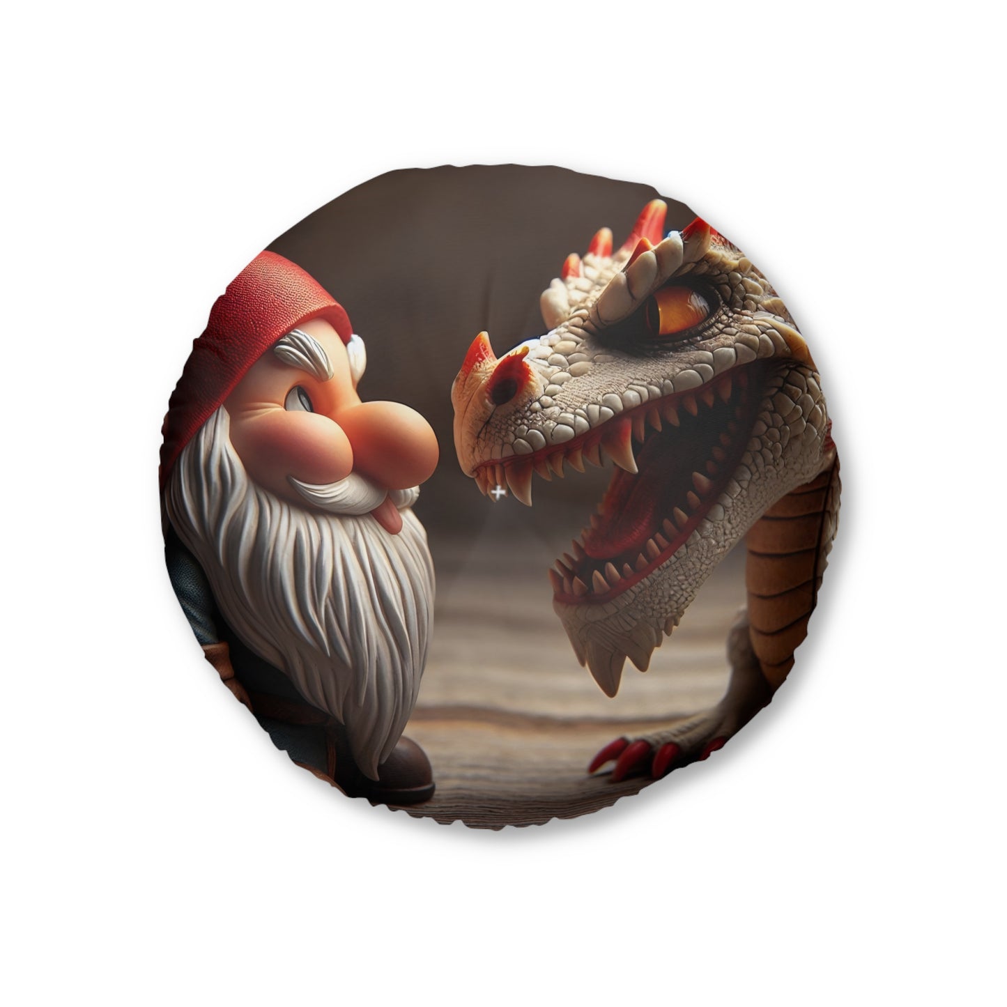 Cuscino | Cuscino da pavimento | Trapuntato | Rotondo | Mitologia Comparata | Gnomo e Drago