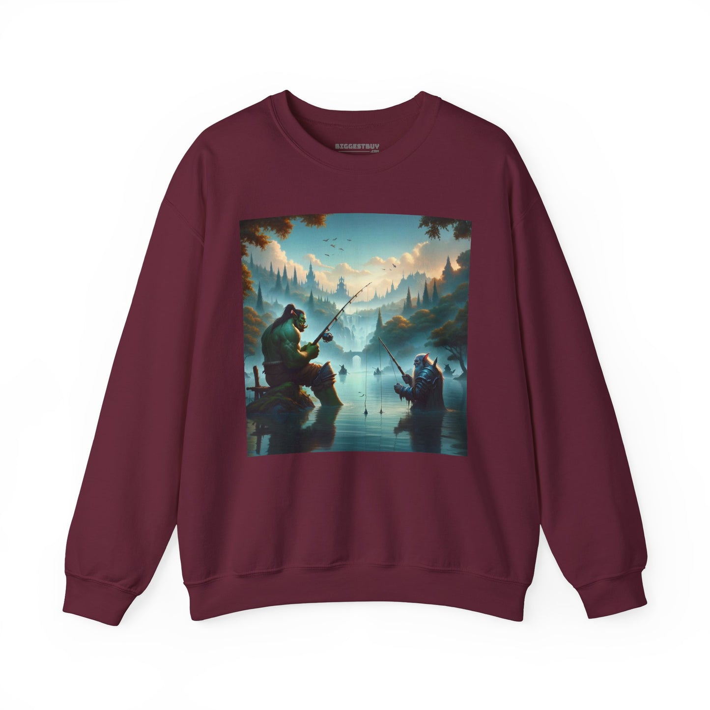 Bluza dresowa | Unisex | Okrągły dekolt | Gruba mieszanka | Fantasy międzyrasowe | Orc i krasnolud