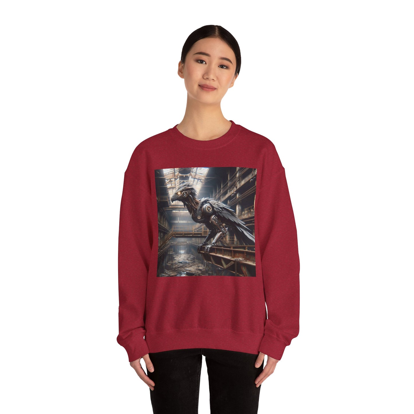 Felpa | Unisex | Girocollo | Misto pesante | Steampunk Post-Apocalittico | Corvo Meccanico