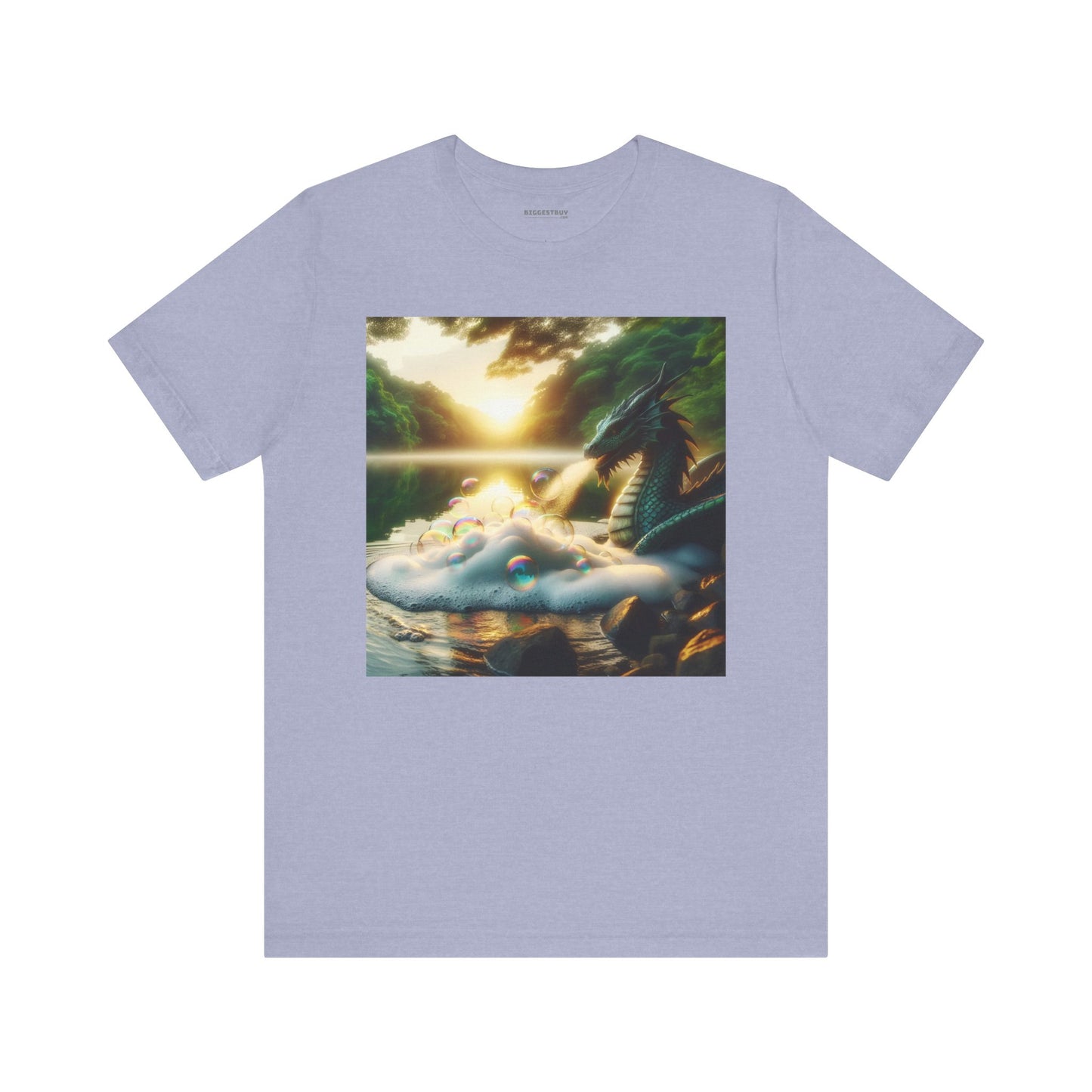 เสื้อยืด | ยูนิเซ็กส์ | เสื้อยืดเจอร์ซีย์ | แขนสั้น | แฟนตาซีมังกร | มังกรริมทะเลสาบ