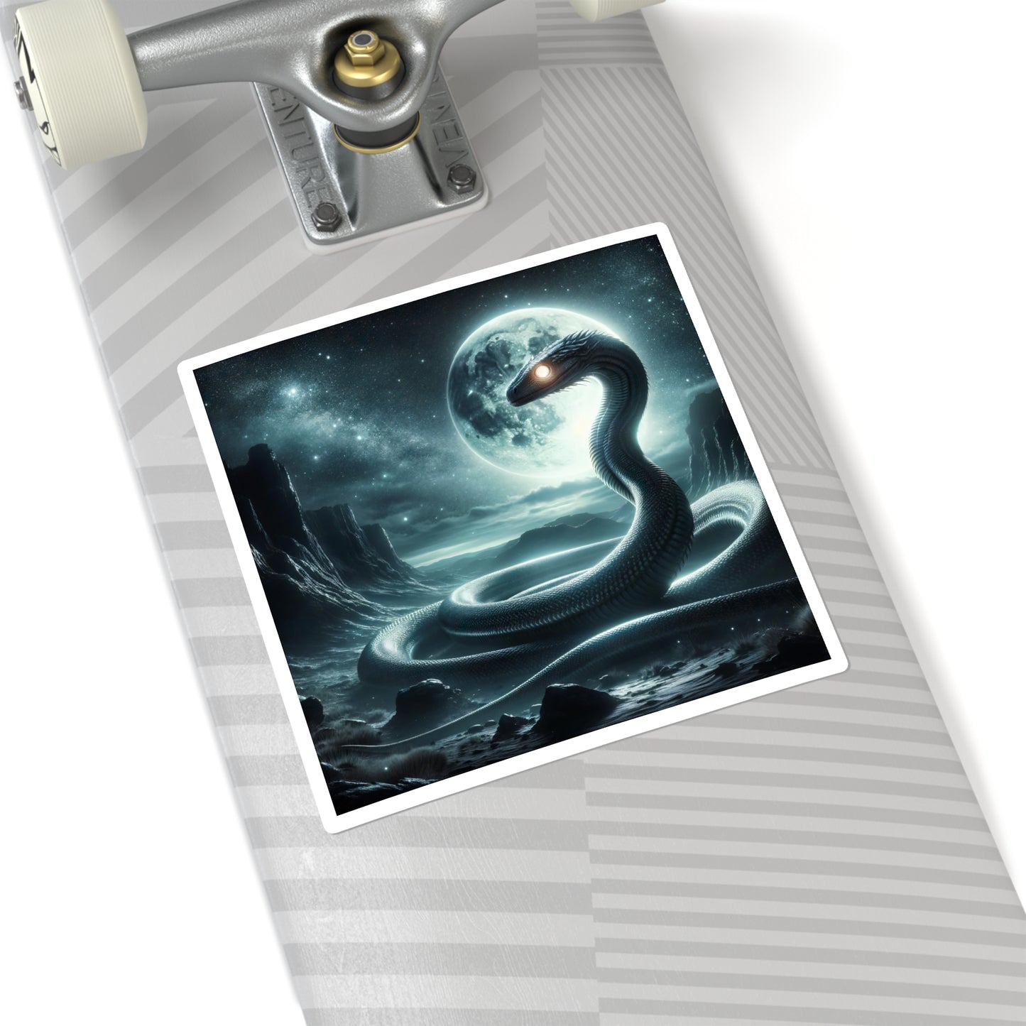 Sticker | Vierkant | Noorse Mythologie | Jörmungandr | Zeeslang