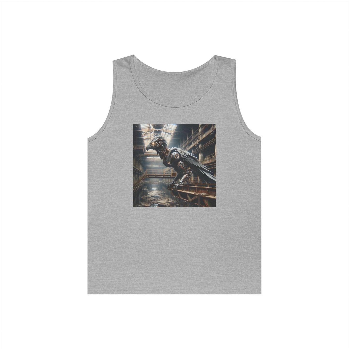 Camiseta de tirantes | Unisex | Algodón grueso | Steampunk Distópico | Cuervo Mecánico