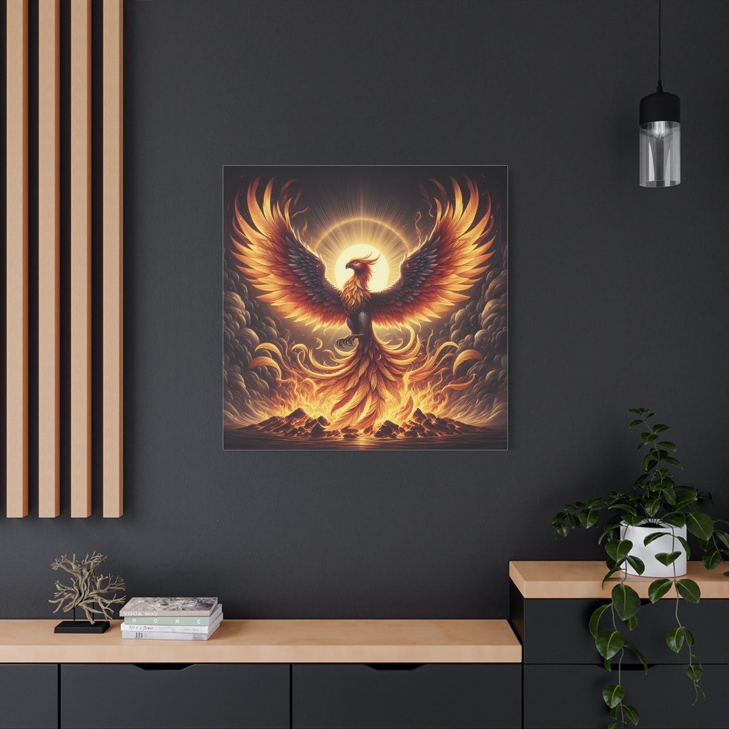 Canvas | Matt | Mytisk Fenix | Eldfödd Fågel