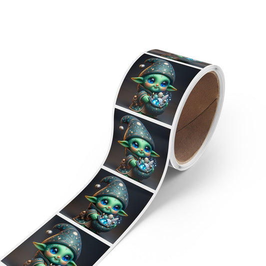 Stickerlabelrol | Vierkant | Kosmische Folklore | Goblin Figurine