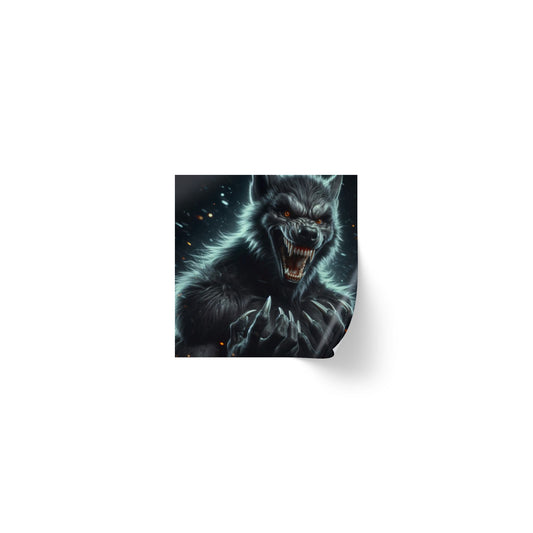 سٹیکر لیبل رول | مربع | گرگینہ فینٹسی | ڈارک ہارر | جانور