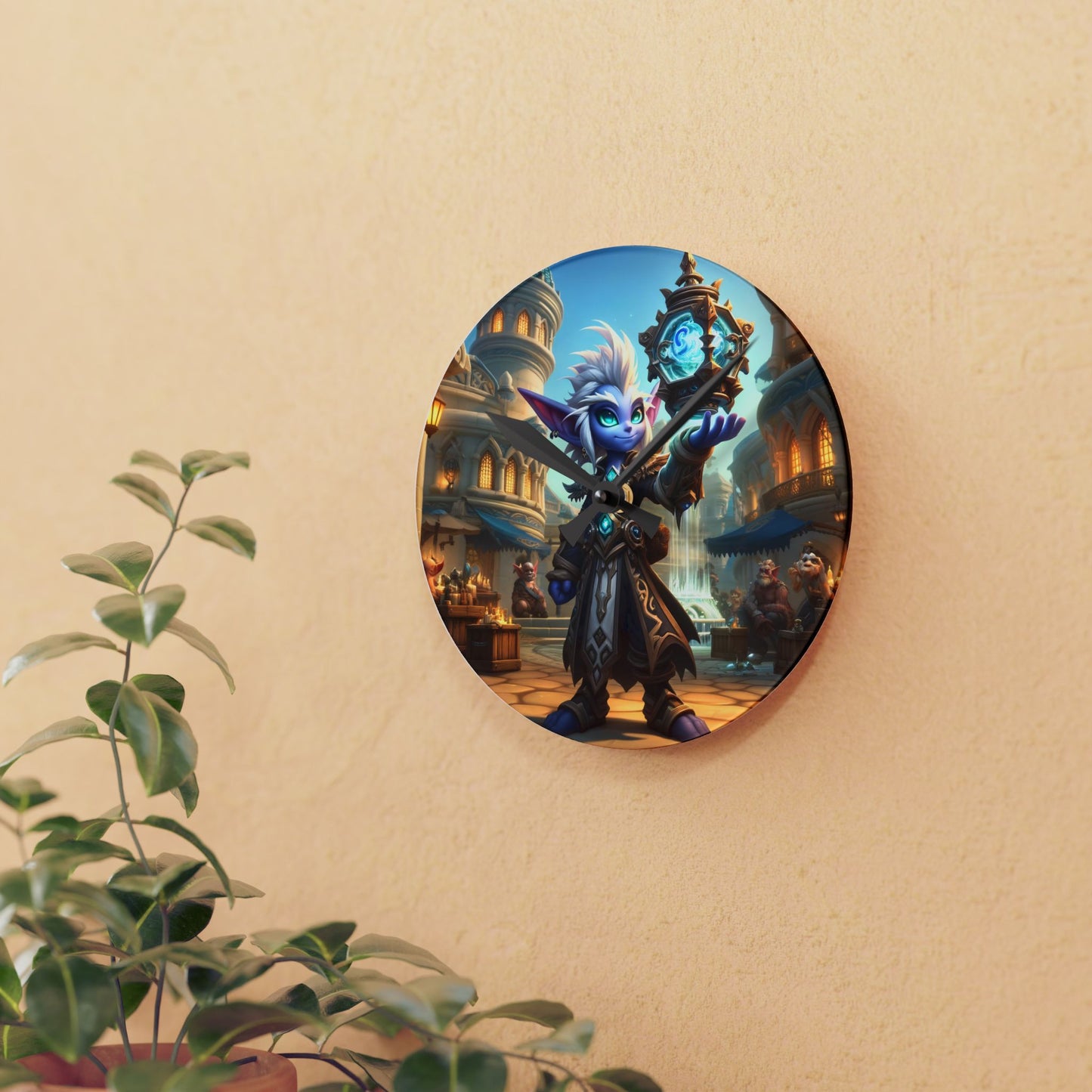 Wall Clock | Acrylic | Round or Square | Urban Fantasy | Chronotech | Gnome
