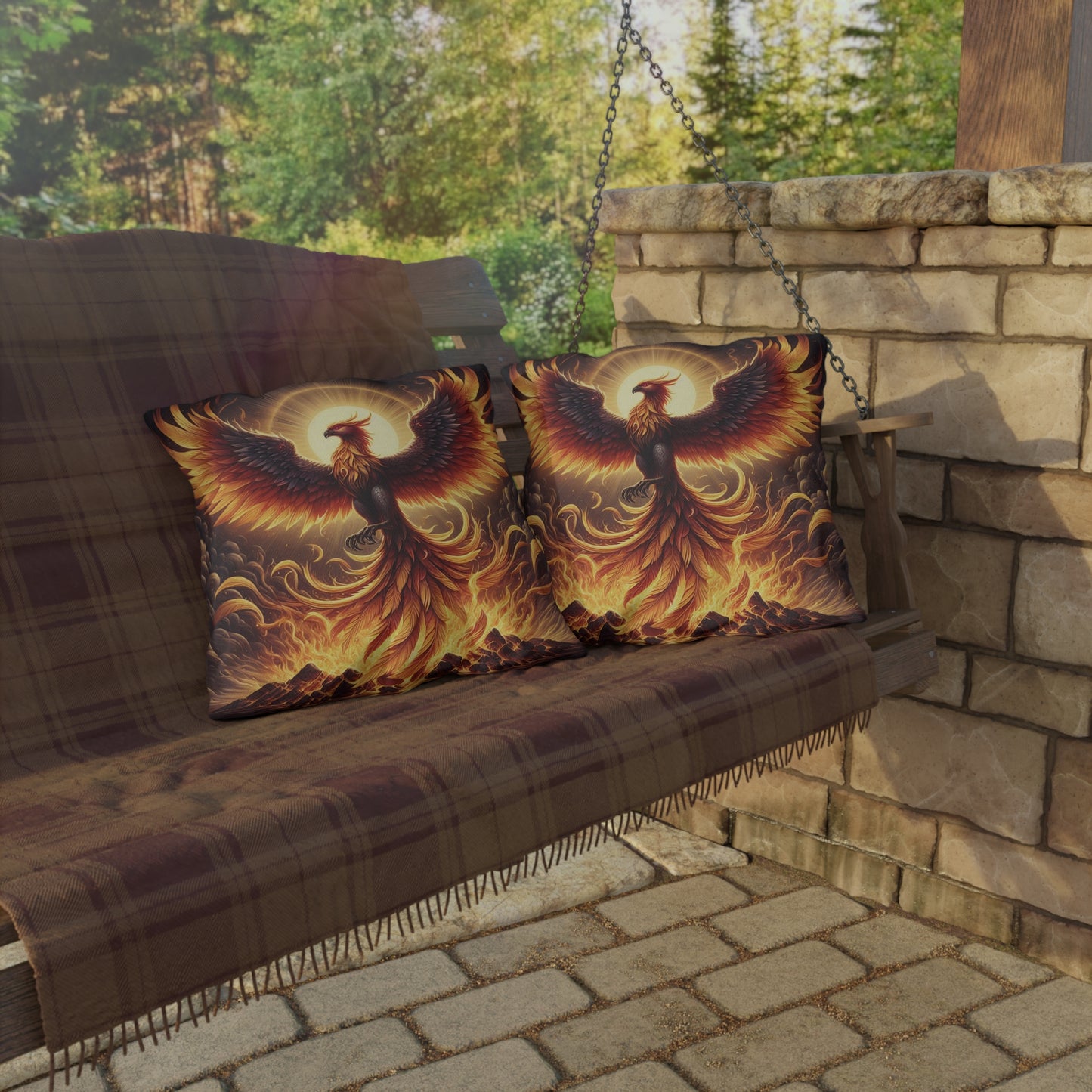 Kudde | Utomhuskudde | Mytisk Fenix | Eldfödd Fågel