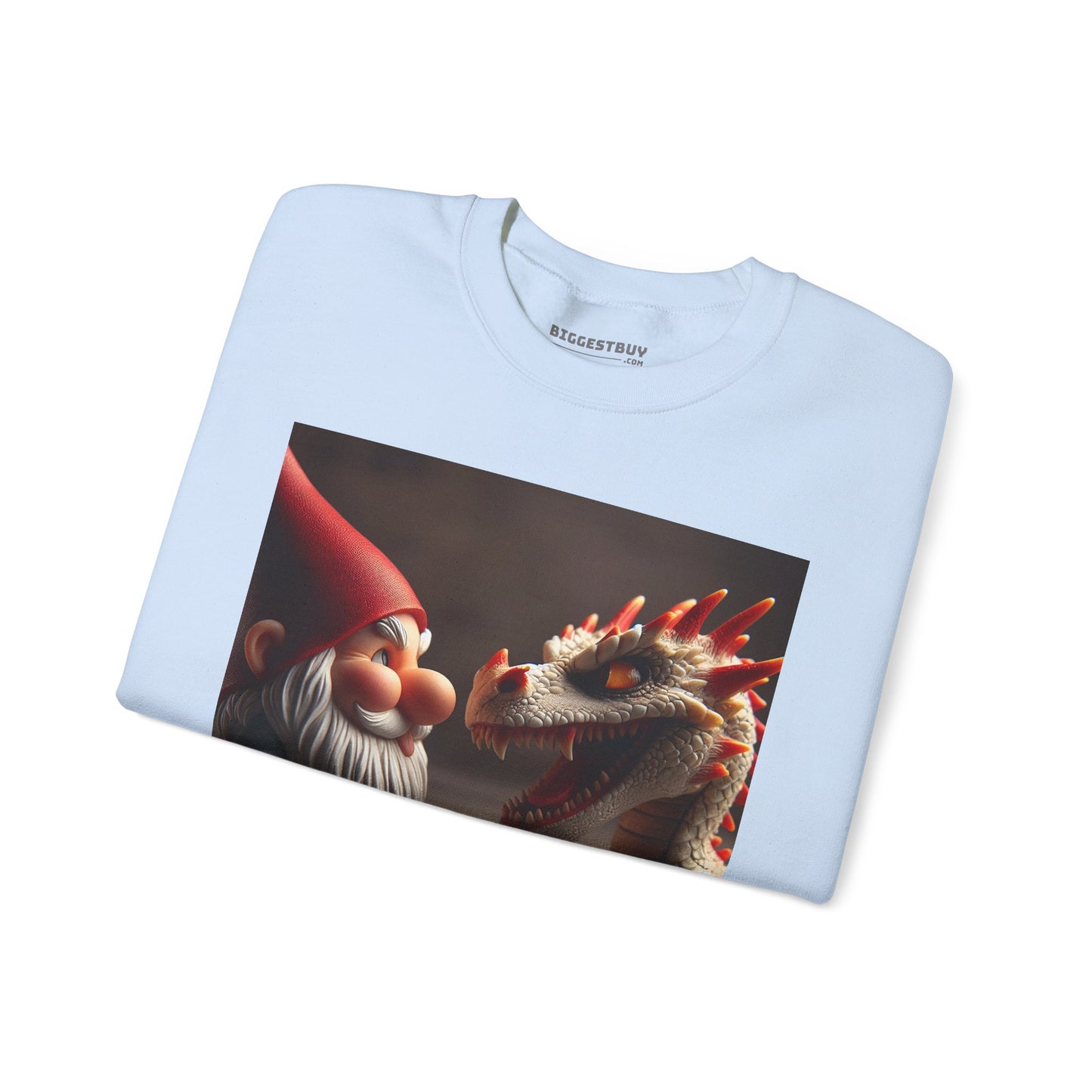 Bluza dresowa | Unisex | Okrągły dekolt | Gruba mieszanka | Fantasy folklorystyczne | Gnom i Smok