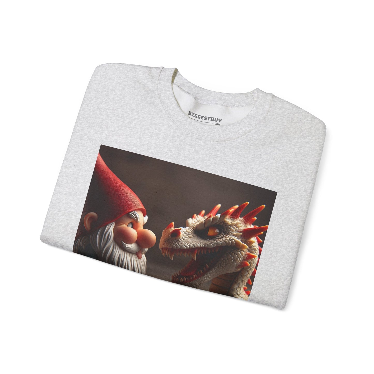 Bluza dresowa | Unisex | Okrągły dekolt | Gruba mieszanka | Fantasy folklorystyczne | Gnom i Smok