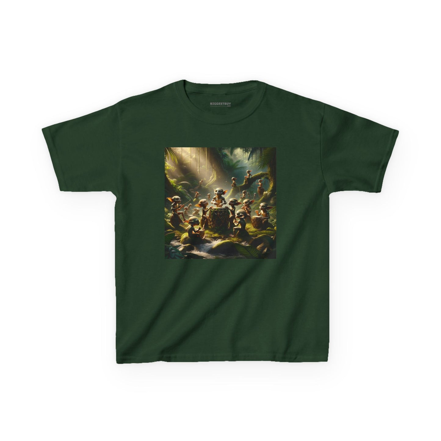 Tシャツ | キッズTシャツ | ヘビーコットン | 森の精霊 | 太鼓の儀式 | 妖精