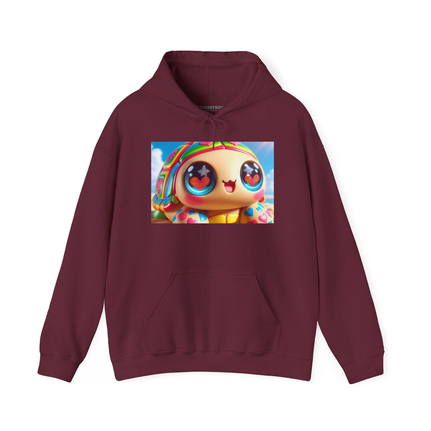 パーカー | ユニセックス | フード付きスウェットシャツ | ヘビーブレンド | カワイイファンタジー | 虹色カメのおもちゃ