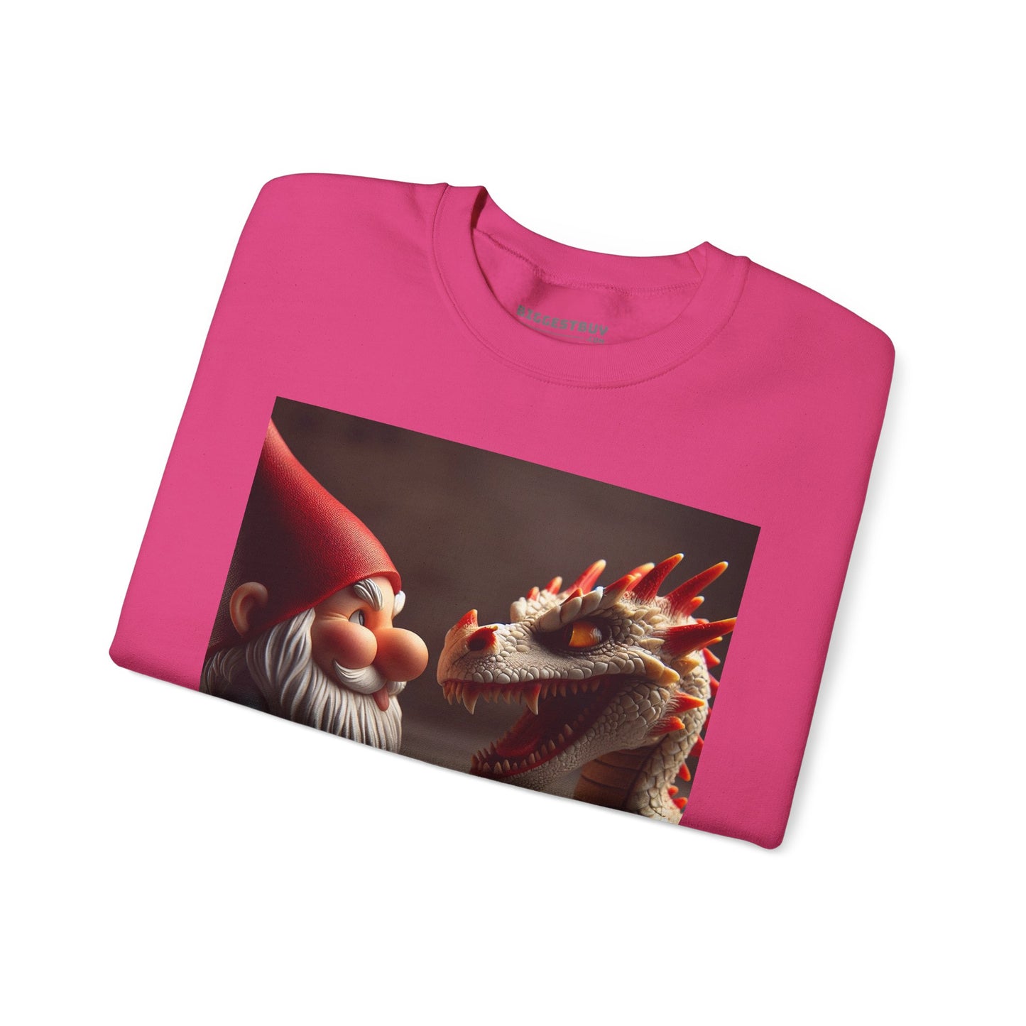 Bluza dresowa | Unisex | Okrągły dekolt | Gruba mieszanka | Fantasy folklorystyczne | Gnom i Smok