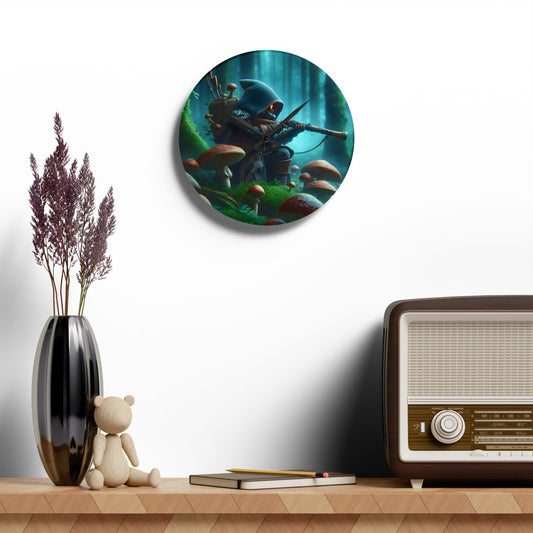 Wandklok | Acryl | Rond of vierkant | Myconomantiek | Bosgeest-wachter