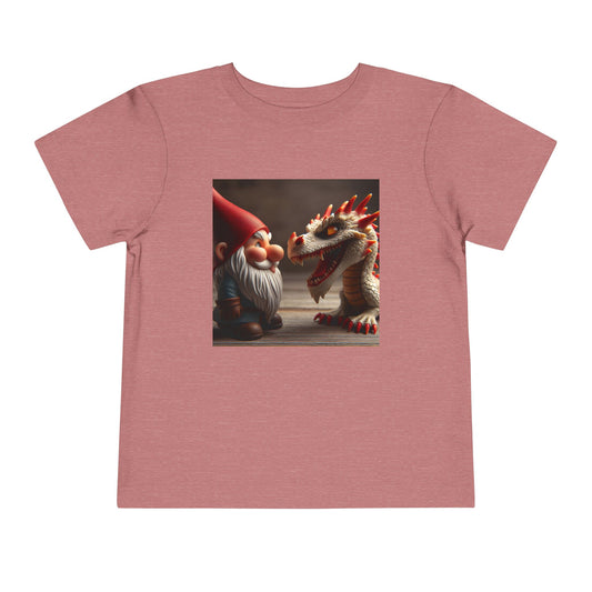 T-Shirt | Kleinkinder-T-Shirt | Kurzarm | Mythische Folklore | Gnome und Drachen