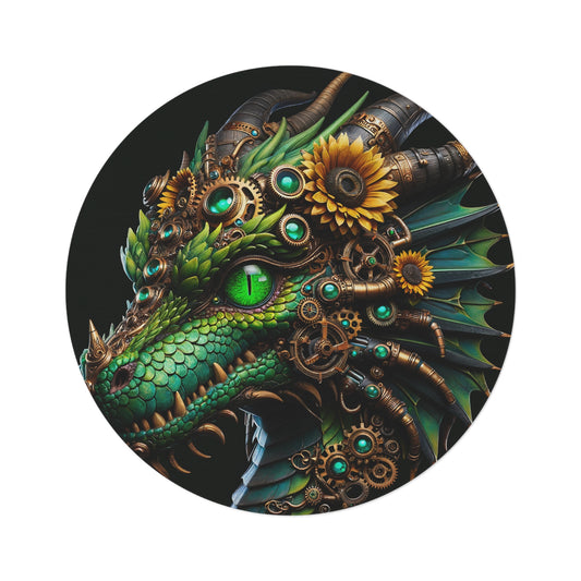Teppe | Rund | Steampunk Fantasy | Mekanisk Drage