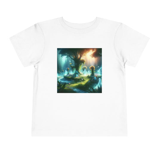 تي شيرت | تي شيرت للأطفال الصغار | كم قصير | غابة سحرية | موطن الإيجنس فاتوس | شجرة الحياة