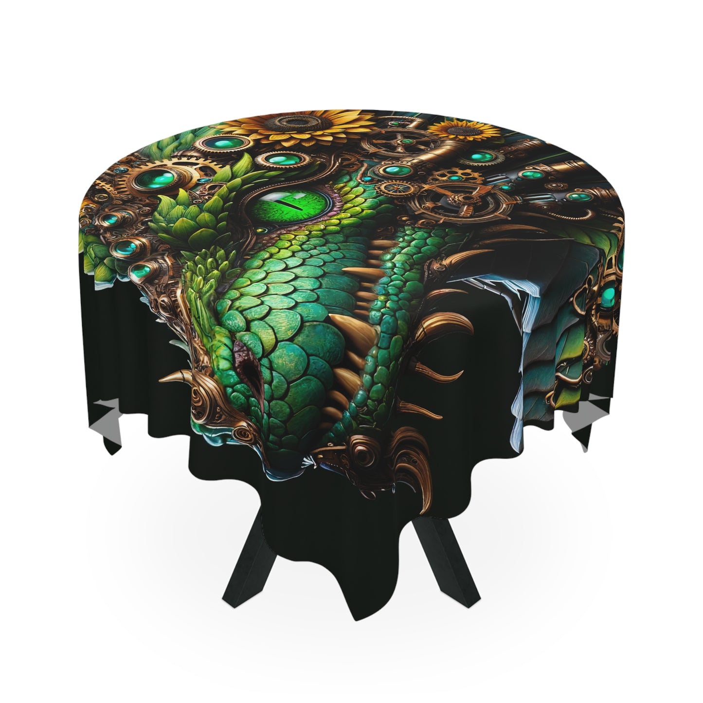 مفرش مائدة | تنين ستيمبانك | خيال علمي فيكتوري | رأس