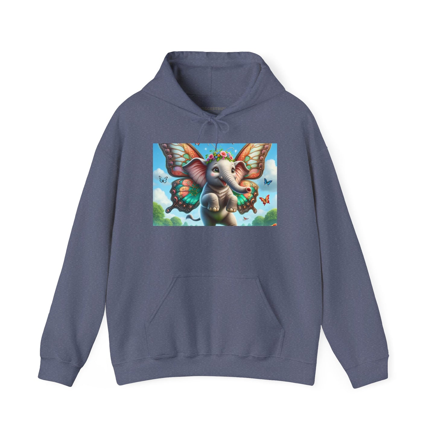 Bluza z kapturem | Unisex | Bluza dresowa z kapturem | Gruba mieszanka | Baśniowa fauna | Airavata | Słonik