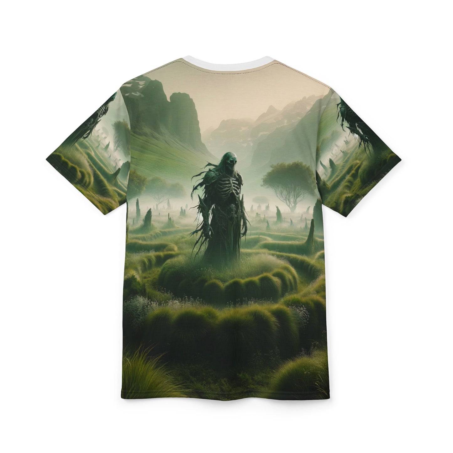 ٹی شرٹ | آل اوور پرنٹ | یونیسیکس ٹی | لمحہ موت | عالم آخرت | سکیلیٹل ریپر