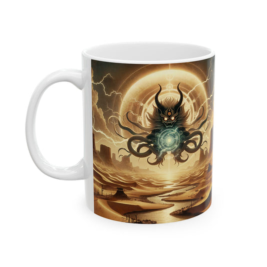 Mok | Keramiek | Wit | Kosmische Horror | Lovecraftiaans | Entiteit