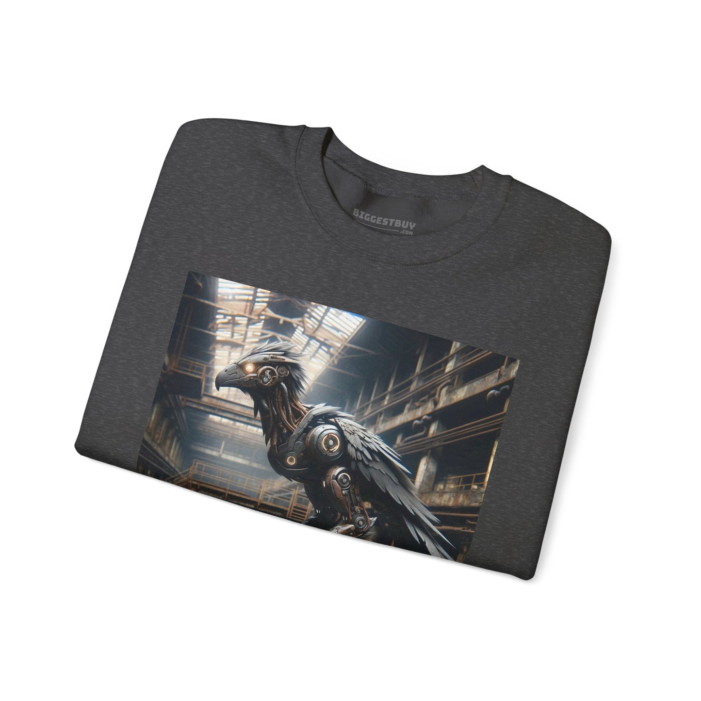 Felpa | Unisex | Girocollo | Misto pesante | Steampunk Post-Apocalittico | Corvo Meccanico