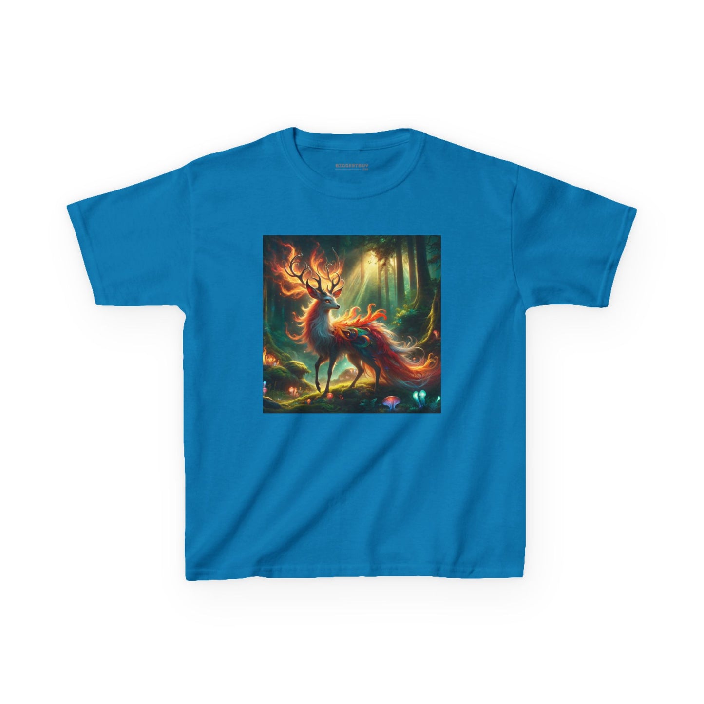 T-Shirt | Koszulka dziecięca | Ciężka bawełna | Mistyczna fantazja | Ognisty jeleń