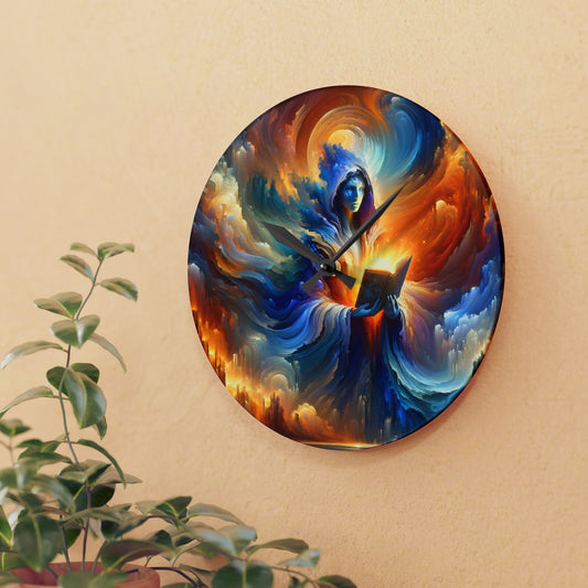 Wall Clock | Acrylic | Round or Square | Cosmic Fantasy | Arcane Magic | Spellcaster