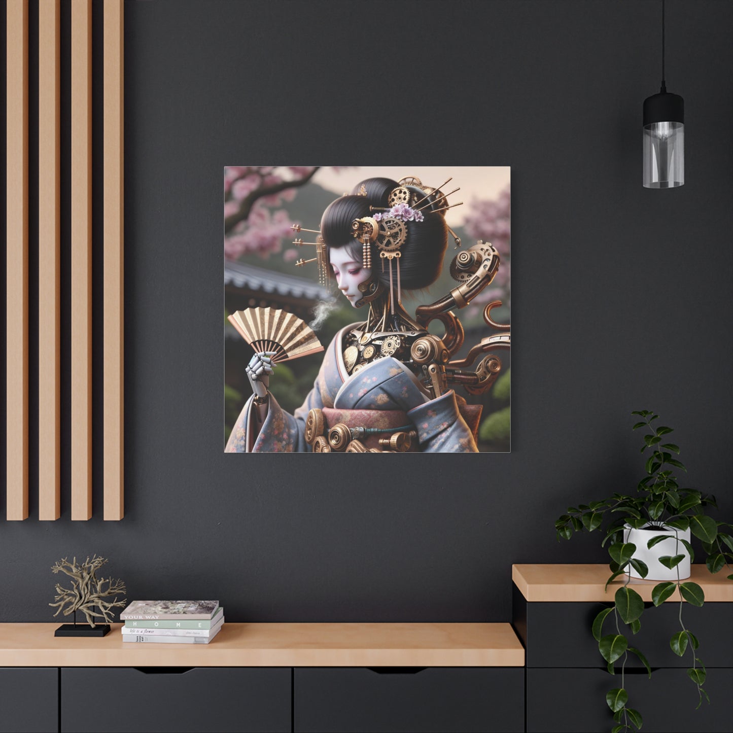 Canvas | Mat | Steampunk | Cyberpunk | Geisha Robot