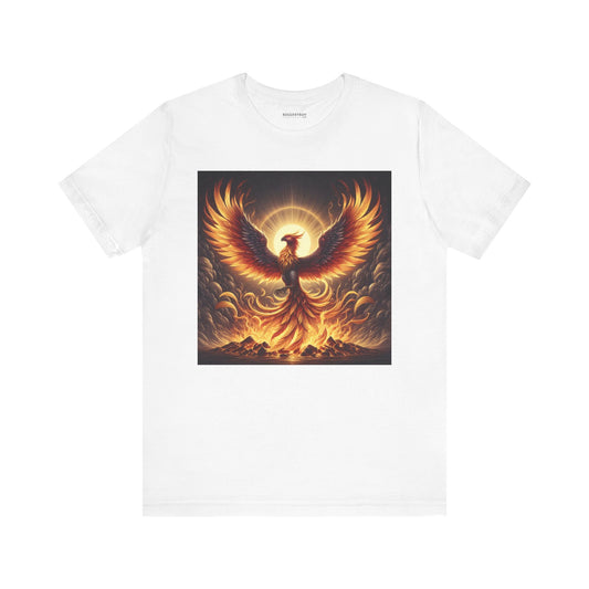 Camiseta | Unissex | Camiseta Jersey | Manga Curta | Fantasia Mítica | Fênix Renascida