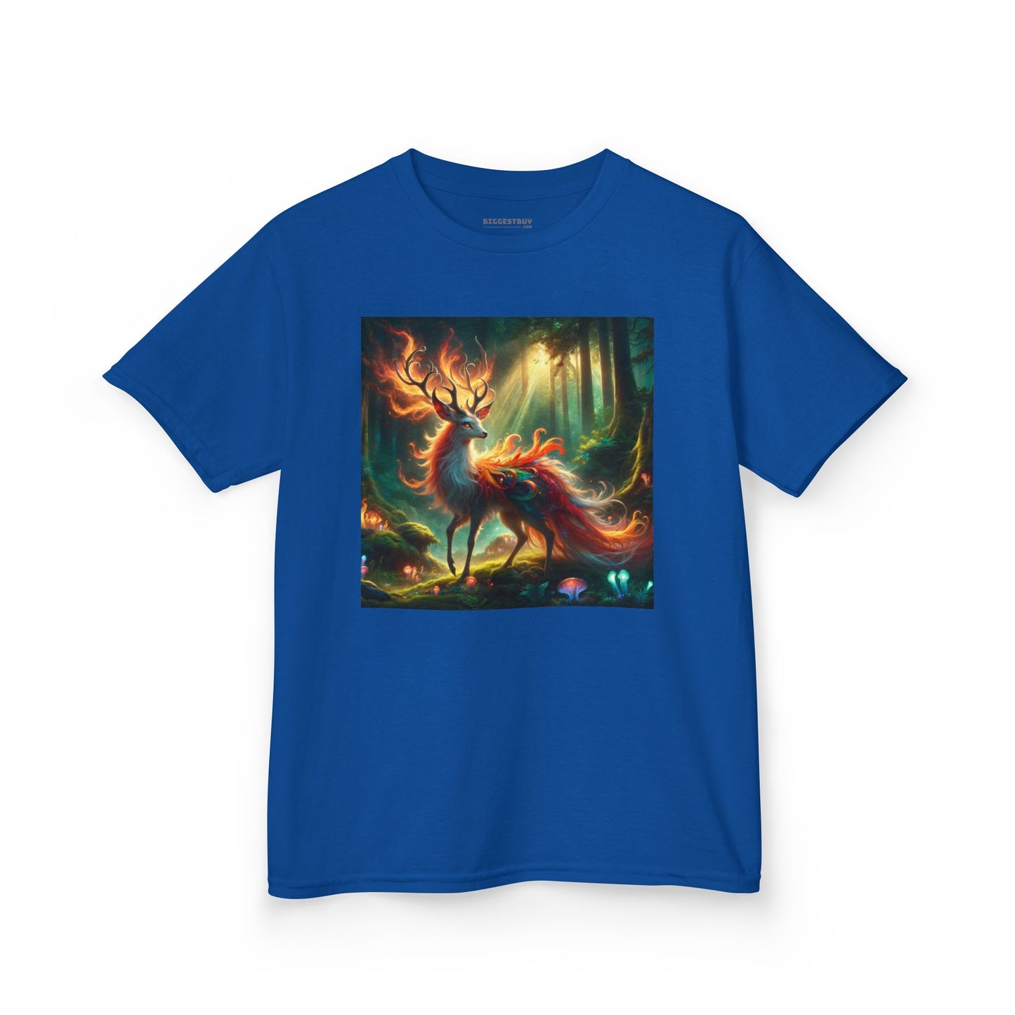 T-Shirt | Koszulka dziecięca | Ciężka bawełna | Mistyczna fantazja | Ognisty jeleń