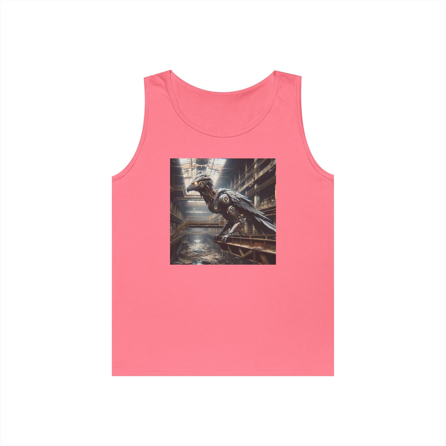 Camiseta de tirantes | Unisex | Algodón grueso | Steampunk Distópico | Cuervo Mecánico