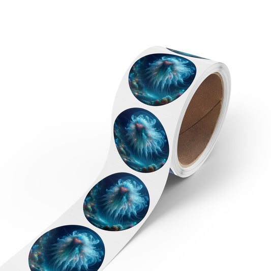 Stickerlabelrol | Rond | Kosmische Horror | Abyssale Medusa
