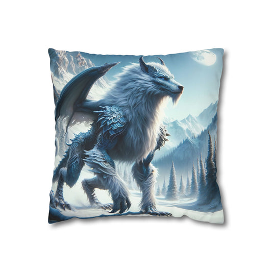 غطاء وسادة | مربع | قماش بوليستر | أساطير نورسية | فنرير