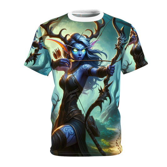 T-Shirt | Cetak Seluruhnya | Kaos Unisex | Fantasi Hutan | Pemanah Mistis