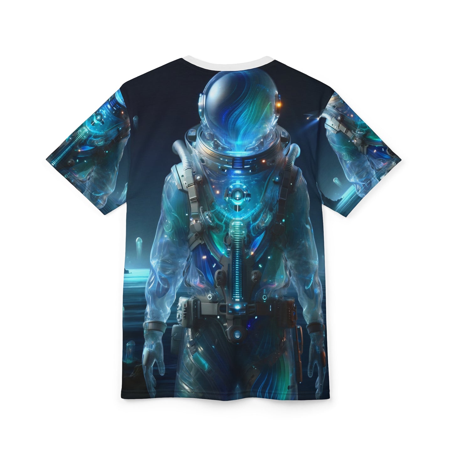 تي شيرت | طباعة شاملة | تي شيرت للجنسين | خيال علمي بحري | مستكشف الفضاء