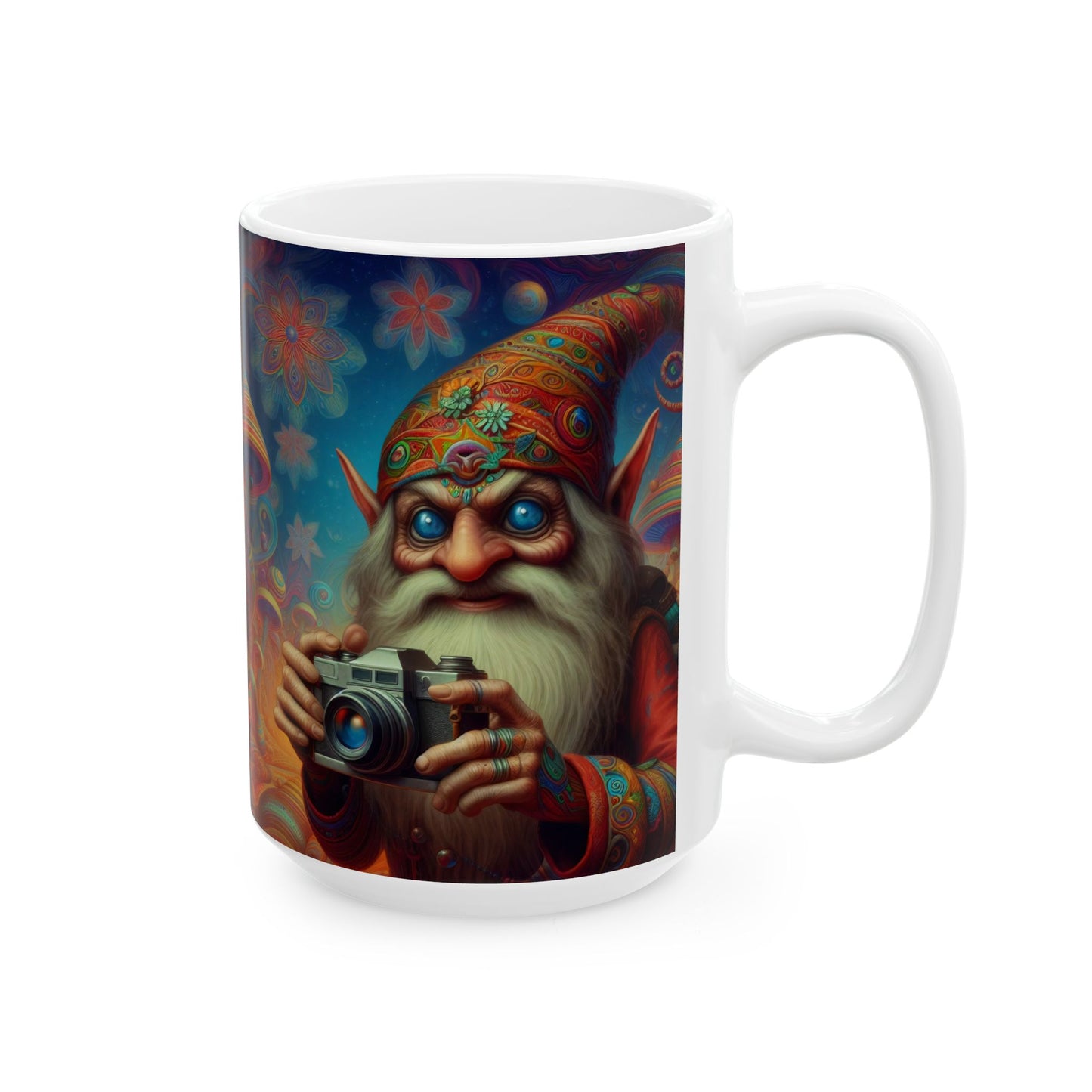 Krus | Keramikk | Hvit | Fantasy | Psykedelisk | Domovoi