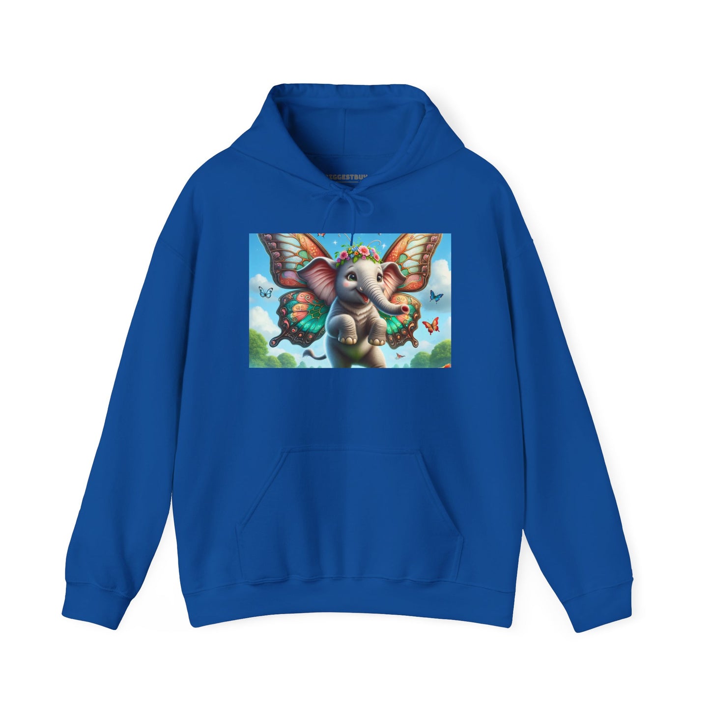 Bluza z kapturem | Unisex | Bluza dresowa z kapturem | Gruba mieszanka | Baśniowa fauna | Airavata | Słonik