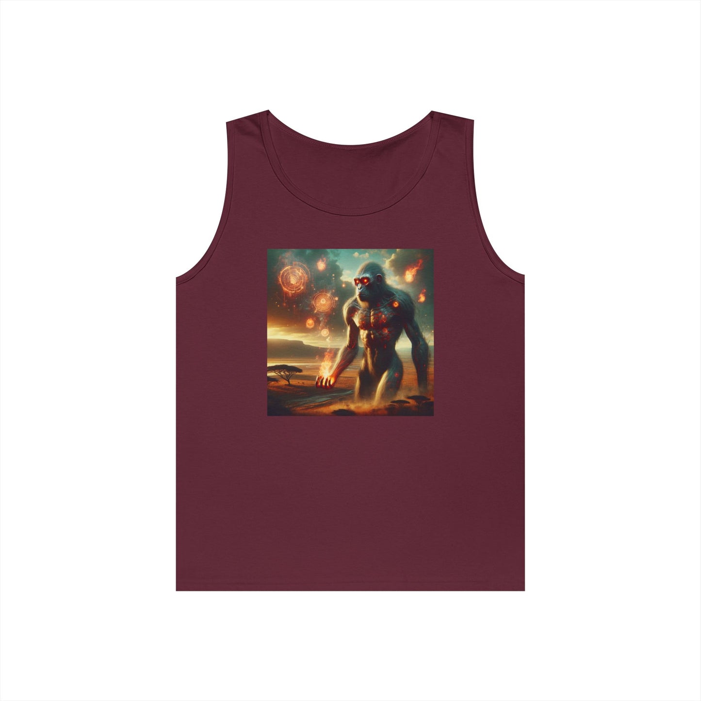 Tank Top | Unisex | Katun Tebal | Mitos Titan Api | Dewa Primordial