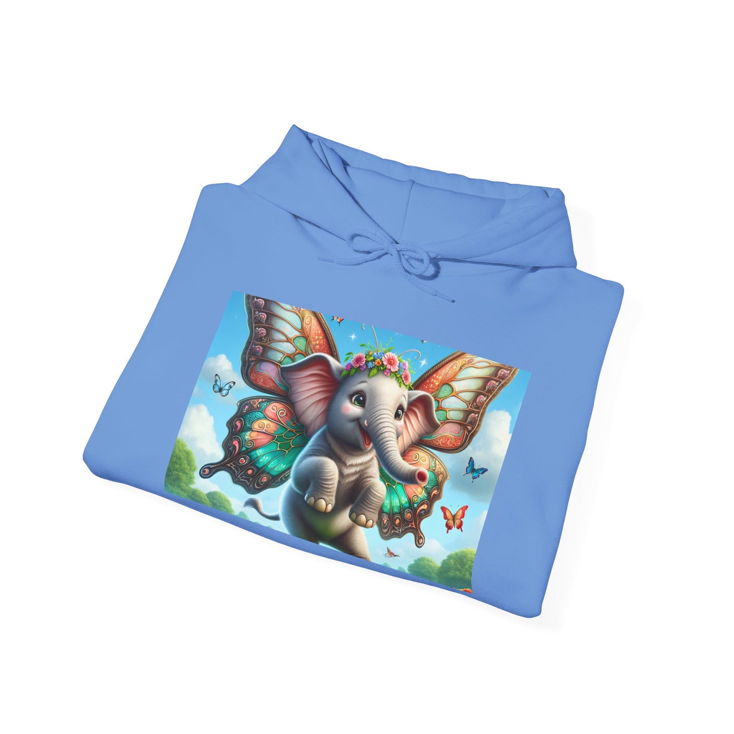 Bluza z kapturem | Unisex | Bluza dresowa z kapturem | Gruba mieszanka | Baśniowa fauna | Airavata | Słonik