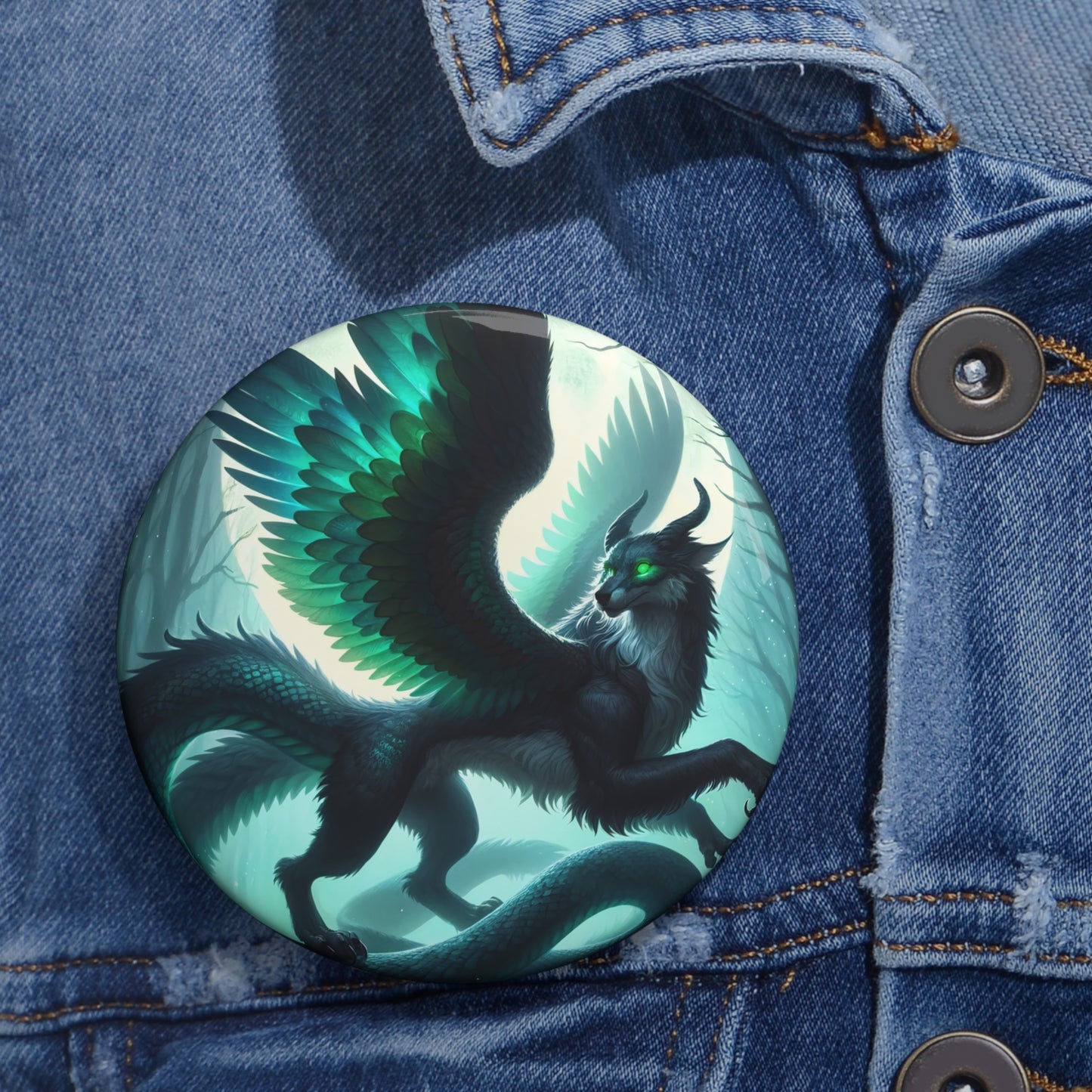 Rozet | İğneli Rozet | Arkası İğneli | Fantastik Ejderha | Tüylü Kanat | Yaratık