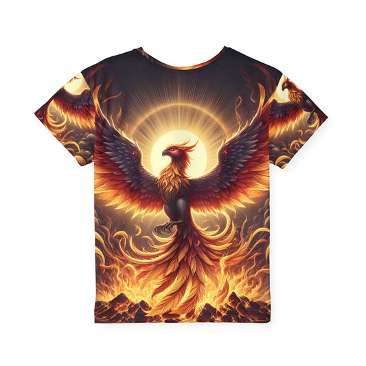 Camisa Esportiva | Crianças | Fantasia Mítica | Fênix Renascida