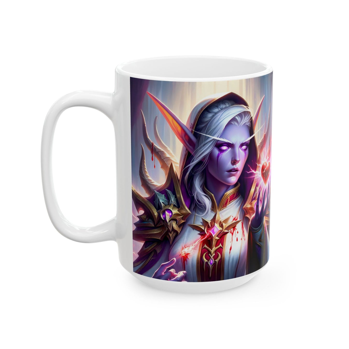 مگ | سیرامک | سفید | خیالی فن | جادوئی الف وارڈن | ارغوانی دل