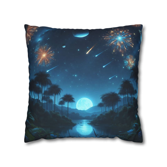 Kussensloop | Vierkant | Polyester canvas | Kosmische Fantasie | Astralagos